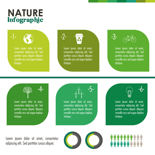 Nature Infographic vecteurs matériel 03 nature infographie   