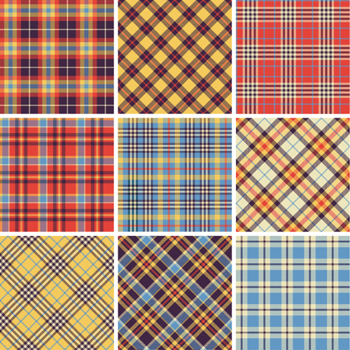 Plaid Stoffmuster nahtlosen Vektor 15 Stoffmuster Stoff plaid nahtlos Muster   