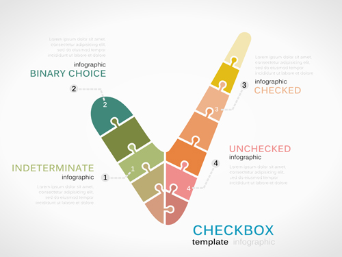 Puzzle-Infografie-Vorlage Vektor 02 Vorlage puzzle Infografik   