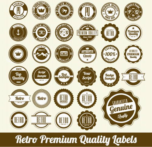 Rond de qualité Premium étiquettes vecteur Vintage vintage rond qualité premium étiquettes   