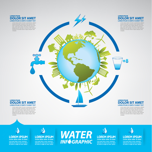 Speichern Sie Wasserinfografiken Schablo Vektor 10 Wasser Speichern schablone Infografik   