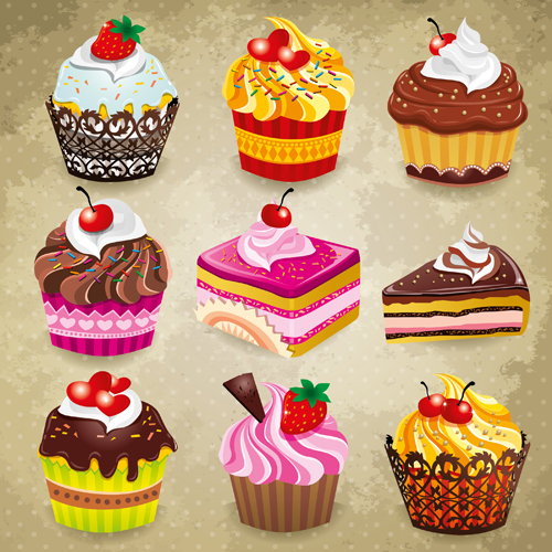Leckere Cupcakes Vektorsymbole Design Vector-Ikone Tasty Ikonen Ikone cupcake   