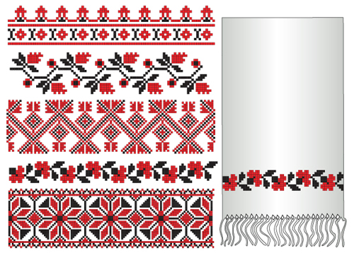 ウクライナスタイル刺繍パターンベクトル03 刺繍 パターン スタイル ウクライナ語   