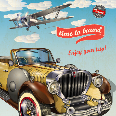 Style vintage voiture publicité affiche vecteur 04 vintage style vintage Publicité affiche   