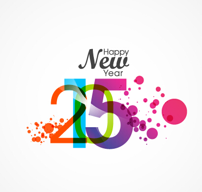 Aquarelle 2015 Happy New Year Vector nouvel an couleur aquarelle 2015   