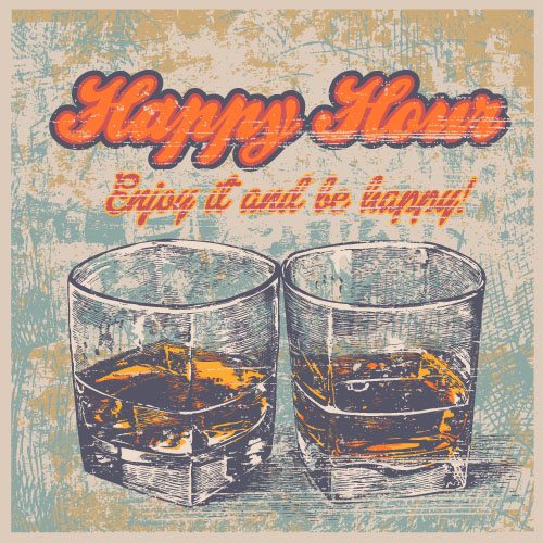 Whiskey-Plakatmaterial aus dem Hand whisky poster material hand gezeichnet   