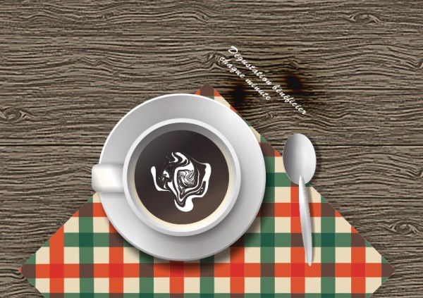 Holztisch und Kaffeetassen Vektor Tisch Kaffeetassen kaffeetasse kaffee Holz   