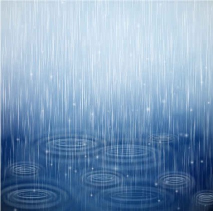 Regentropfen mit wasserblauem Hintergrundvektor Regentropfen Blau   