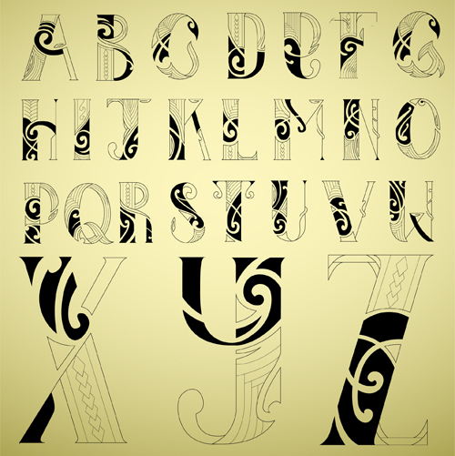 Abstrakte Alphabet-Schriftvektoren font alphabet abstract   