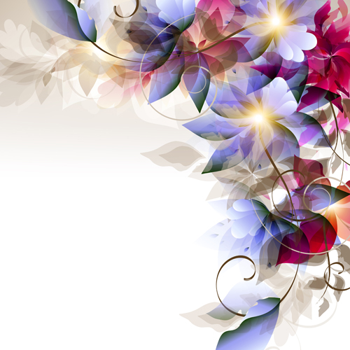 Fond abstrait de vecteur de feuillage floral 01 floral feuillage Abstrait   