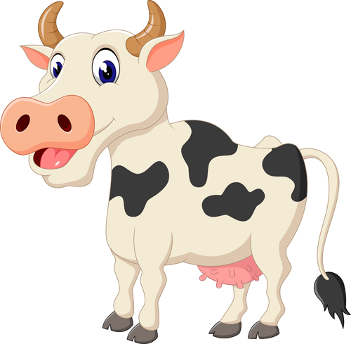 Dessin animé bébé vache vecteur illustration 01 vache illustration dessin animé Bébé   