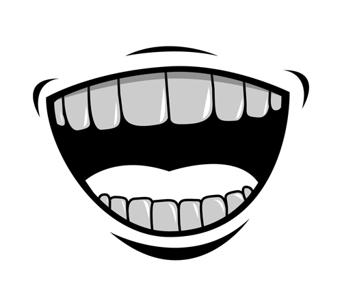 漫画の口と歯のベクトルセット02 漫画 歯 口   