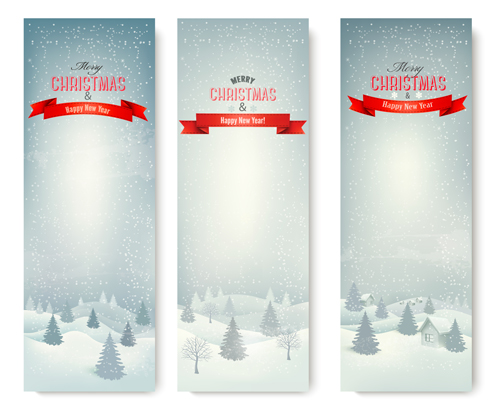 Weihnachtsbanner mit Winterschneefahrer-Set 05 winter Weihnachten Schnee banner   