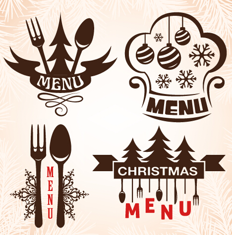 Éléments de conception de menu de Noël vecteur ensemble 06 Noël menu elements   