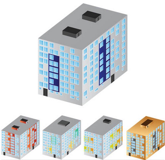 3D-Build-Haus Grafikvektor Haus Gebäude 3d   