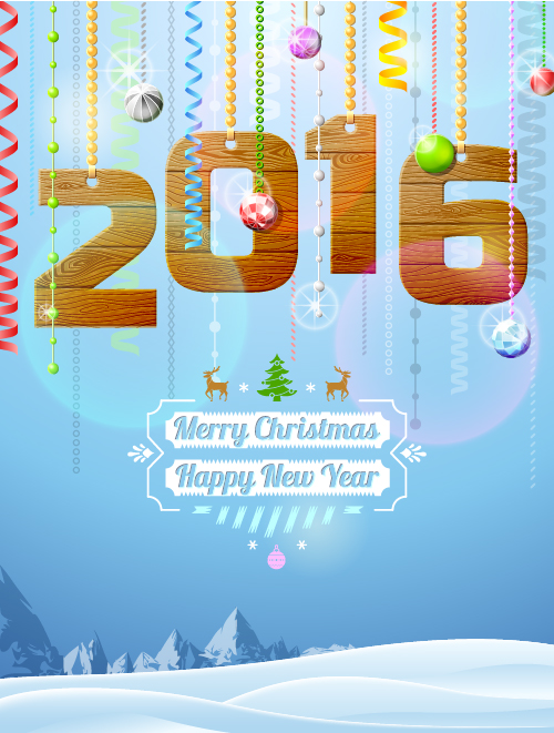 Creative 2016 Noël avec la nouvelle année vector design 07 nouvel an Noël 2016   