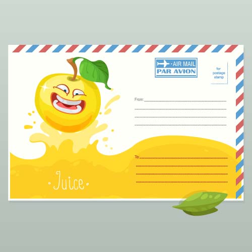Niedlicher Apfelumschlag-Vektor envelope cute apple   