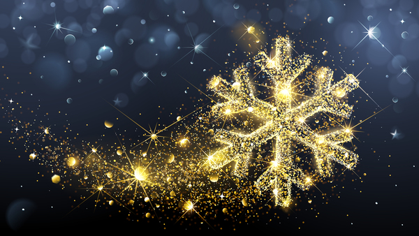 Goldene Schneeflocke mit abstraktem Hintergrundvektor snowflake golden abstract   