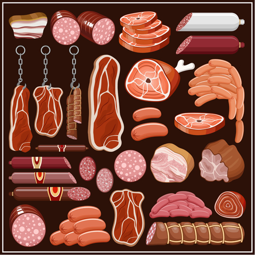Matériel de vecteur de jambon et de viande viande jambon   