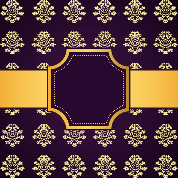 Fond de motif de décoration pourpre avec le vecteur de cadre d’or 03 pourpre motif Doré decoration cadre   