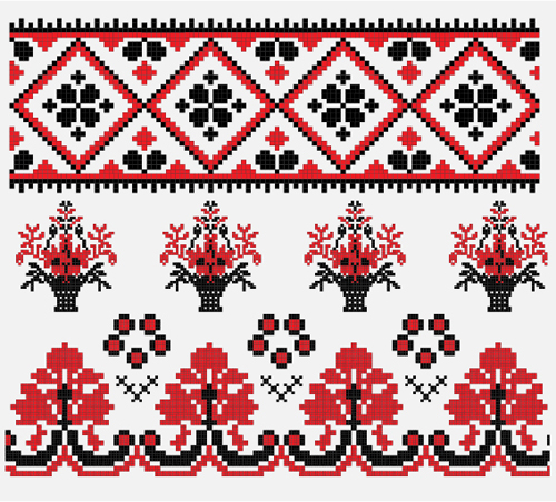ウクライナスタイル刺繍パターンベクトル12 刺繍 パターン スタイル ウクライナ語   