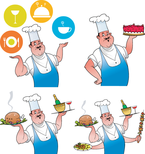 Vector lustige Chef-Design-Grafik Set 06 funny chef   