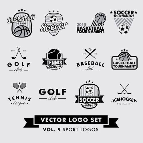 ベクタースポーツロゴデザインセット04 ロゴ デザイン スポーツ   