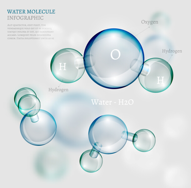 水分子インフォグラフィックスクリエイティブベクターセット13 水 分子 インフォグラフィック   