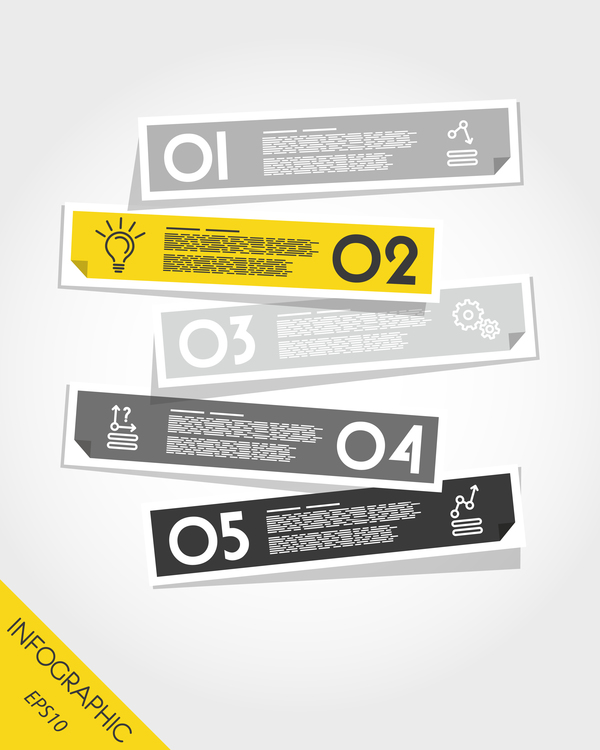 Gelb mit schwarzem Infografie-Vektorvorlage 12 Schwarz infographisch gelb   