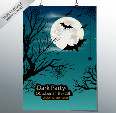 Halloween-Party-Nachtplakatdesign Vektor 03 poster party night halloween   