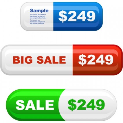 光沢のある商品価格ボタンウェブベクター 光沢のある ボタン コモディティ ウェブデザイン ウェブ   