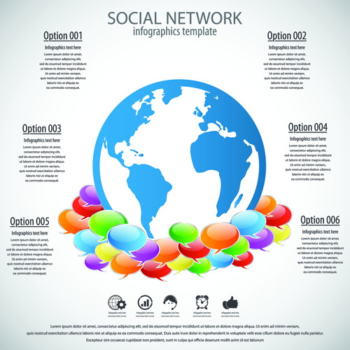 Modèle d’affaires vecteur de conception de réseau social vecteur 05 social network business template business   