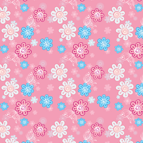 Näherisches Muster mit Blumenvektor 01 nahtlos Muster Blumen   