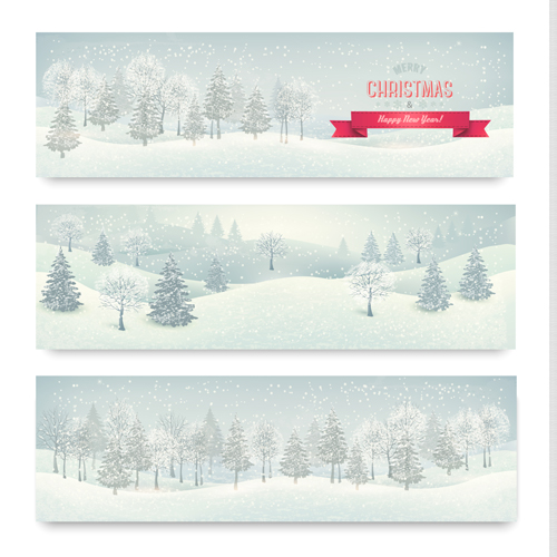 Weihnachtsbanner mit Winterschneeflächen-Set 04 winter Weihnachten Schnee banner   
