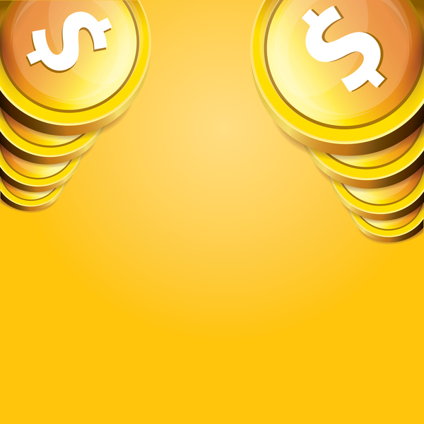 Münzen mit goldenem Business-Schablone Vektor 02 Münzen golden business   