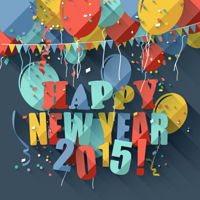 Confetti 2015 Neujahr Vintage-Hintergrundvektor 02 Neujahr Konfetti Jahrgang Hintergrund 2015   