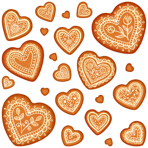 Modèle sans soudure de vecteur de coeur de cookie sans soudure modèle Cookie coeur   
