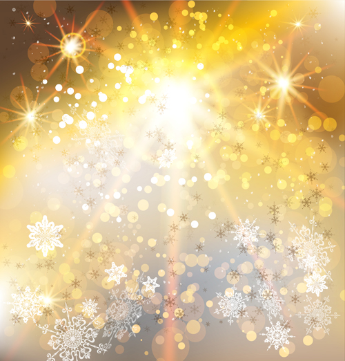 Goldener Weihnachtshintergrund mit Schneeflocken-Vecror 02 Weihnachten Schneeflocke Hintergrund gold   