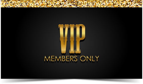 Or avec les membres VIP noirs cartes vecteur 02 vip or Noir membres cartes   