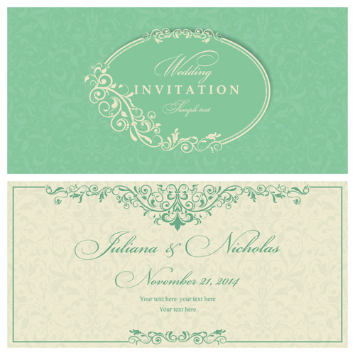 Gris Vintage Style floral invitations cartes vecteur 09 vintage style vintage invitation gris cartes carte   