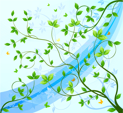 抽象的な背景ベクトル01の緑の葉 葉 背景 緑 抽象的   