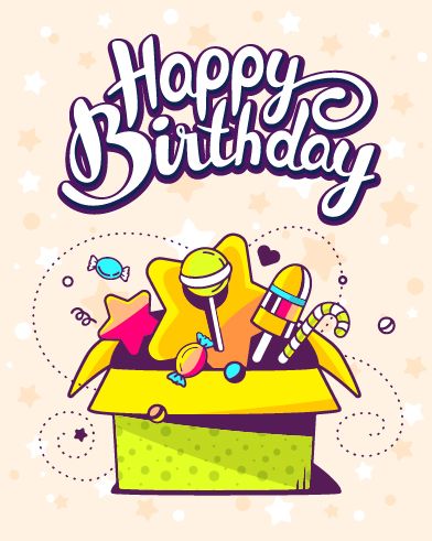 Hand gezeichnet glückliche Geburtstags-Illustration Design-Vektor 10 illustration happy hand gezeichnet Geburtstag   