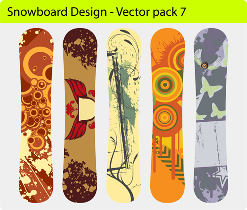 Modernes Snowboard-Vektorvorlagen Design 06 Vorlage snowboard modern   