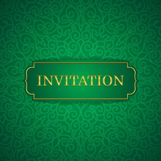 Orante vert mariage cartes d’invitation Design vecteur 07 vert Orante mariage invitation cartes   