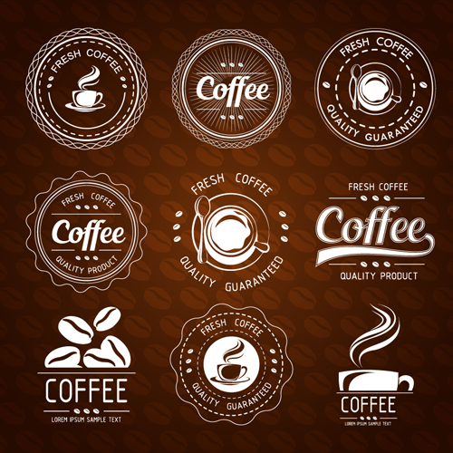 Original design café étiquettes vecteur matériel 02 original étiquettes cafe   
