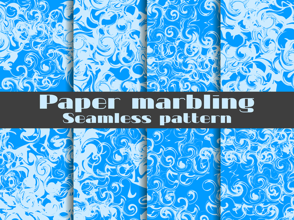 Papier persillage seamless pattern vector set 03 sans soudure papier motif marbronnement   