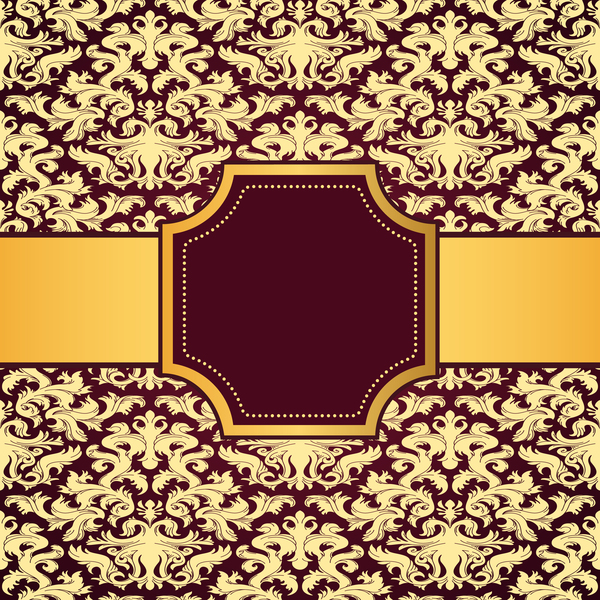 Fond de motif de décoration pourpre avec le vecteur de cadre d’or 02 pourpre motif Doré decoration cadre   