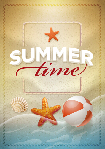 Sommerferienplakat Deckel Vektor 01 Urlaub Sommer poster cover   