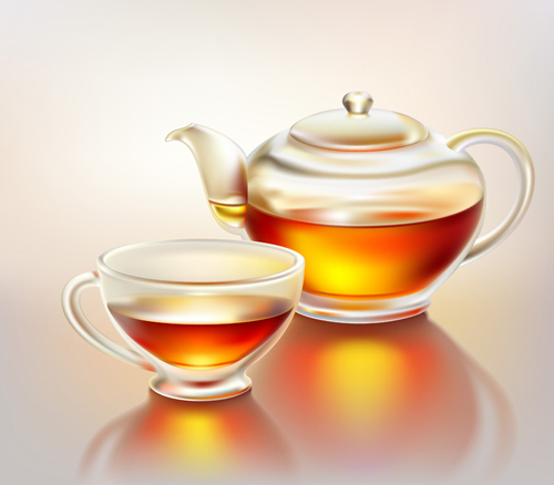 Transparente Tasse mit Tee-Vektorgrafik 02 transparent Tee cup   