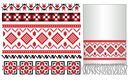 ウクライナスタイル刺繍パターンベクトル02 刺繍 パターン スタイル ウクライナ語   
